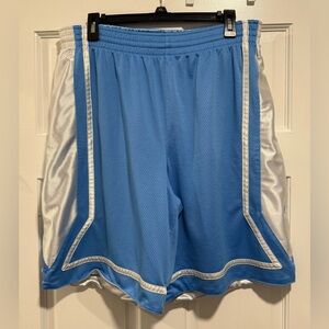 Mens Large Light Blue Nike Reversible Gym Basketball Shorts Used